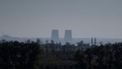 Vista de la planta nuclear de Zaporiyia desde 20 kilómetros de distancia en una zona de la región de Dnipropetrovsk, Ucrania, 17 de octubre de 2022. (AP Foto/Leo Correa, File)