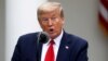 El presidente Donald Trump habla desde el Jardín de las Rosas, en la Casa Blanca, el martes 14 de abril del 2020.