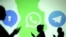 Logos de las apps Signal, Whatsapp y Telegram. REUTERS/Dado Ruvic/Illustration