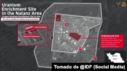 Aviones de combate de la Fuerza Aérea Israelí, guiados por inteligencia precisa, atacaron durante la noche la planta de enriquecimiento de uranio del régimen iraní en la zona de Natanz.