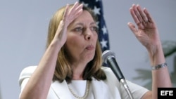 Josefina Vidal, durante una rueda de prensa en el Palacio de Convenciones de La Habana (22 de enero, 2015).
