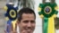 El presidente interino de Veenzuela, Juan Guaidó, en la sede de la Unión Europea en Brasilia. 