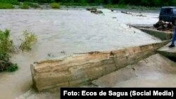 Crecida del Rio Sagua por las lluvias ocasionadas por Melissa