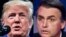 Combinación de fotos de Donald Trump y Jair Bolsonaro.