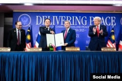 Firma del acuerdo de paz entre Cambodia y Tailandia.